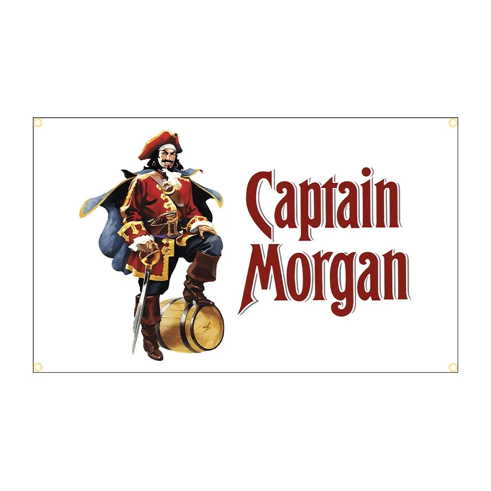 Captain Morgan Rum Flag 3x5 Ft - 90x150cm Printed Polyester Banner for Wall Decor, Parties, and Bars - Premium flag from Lizard Vigilante - Just $11.99! Shop now at Lizard Vigilante