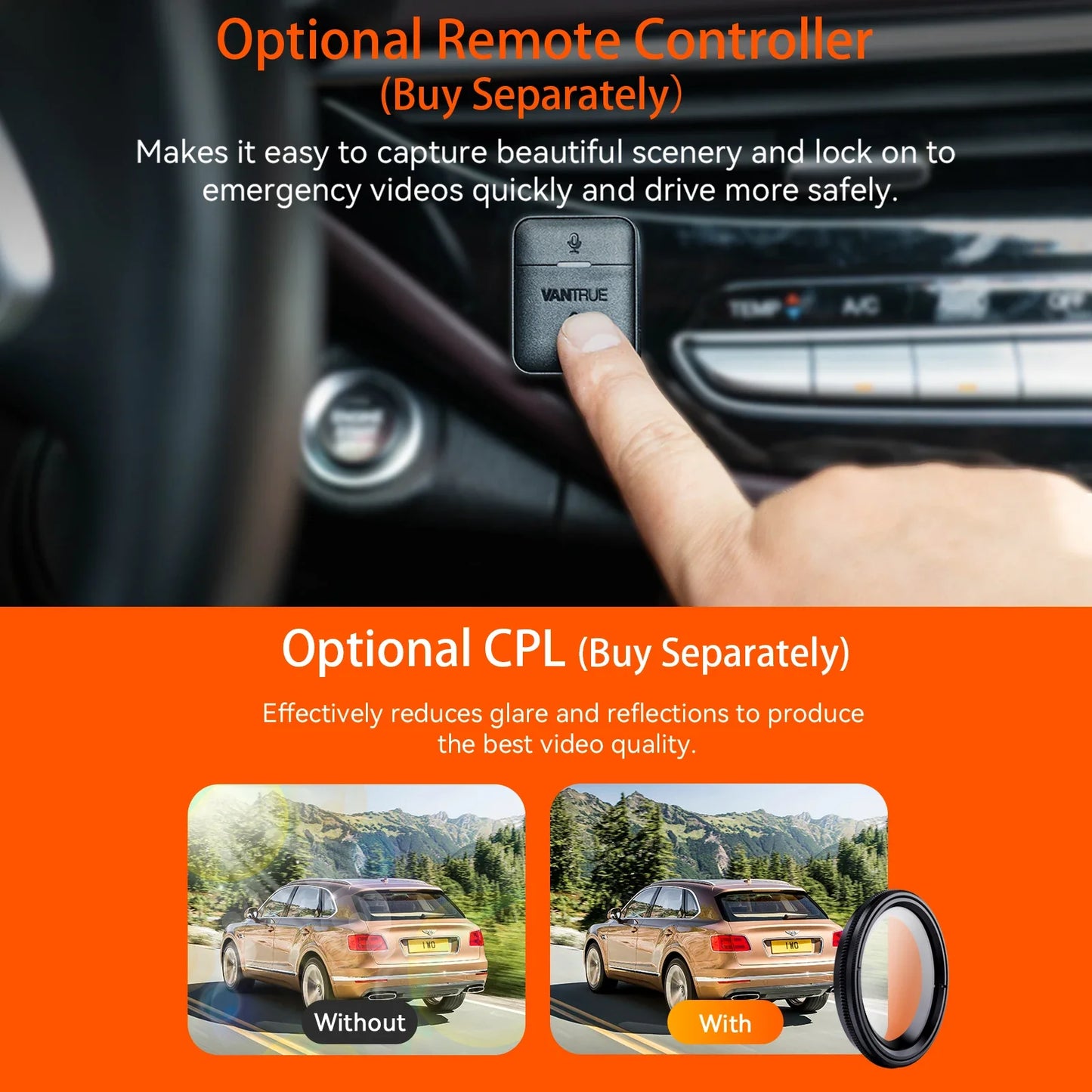 Vantrue N4Pro Dashcam 4K Wi-Fi 3-Channel Dashcam Voice Control IMX678 Night Vision HDR GPS Cam 24h Packing Mode Camera for Car