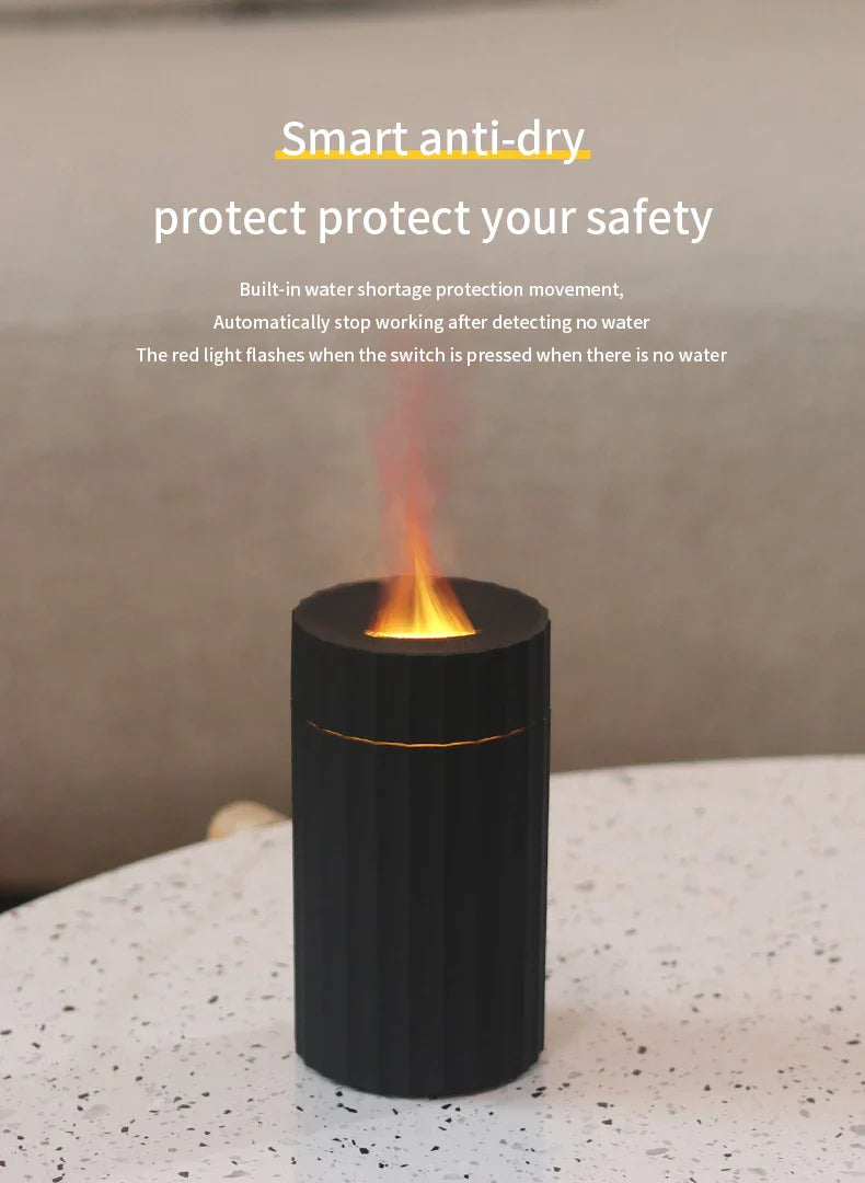 Newest RGB Flame Aroma Diffuser Aromatherapy Essential Oil Difusor USB Portable Air Humidifier Ultrasonic Nebulizer For Home Car