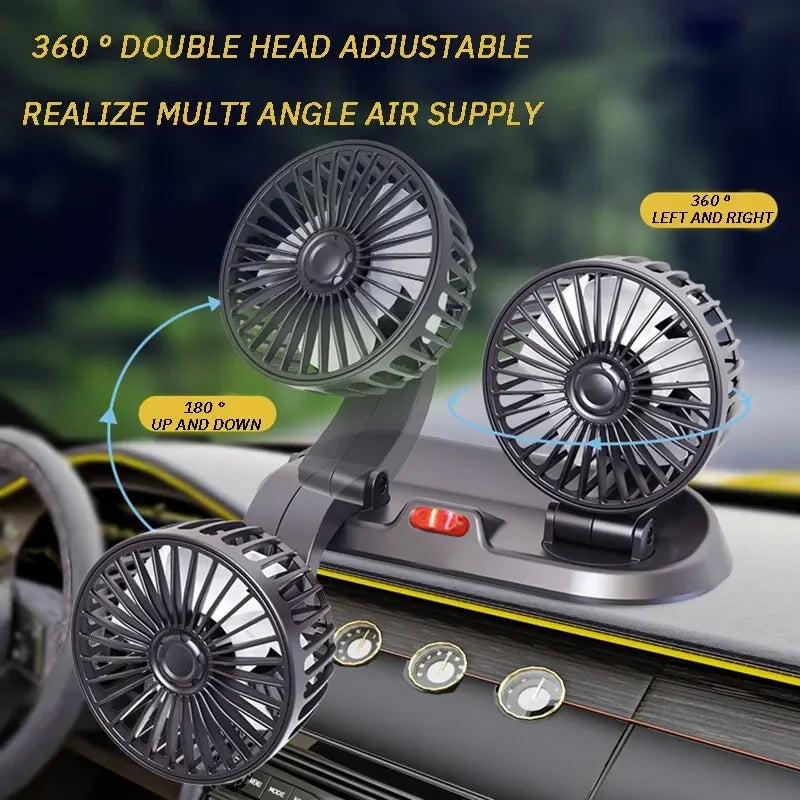 5V 12V 24V Car Fan Cooling Car Fan Dual Head Usb Car Fan 2 Speeds Adjustable Auto Cooler Air Fan Car Accessories Wind Regulation - Premium fan from Lizard Vigilante - Just $26.88! Shop now at Lizard Vigilante