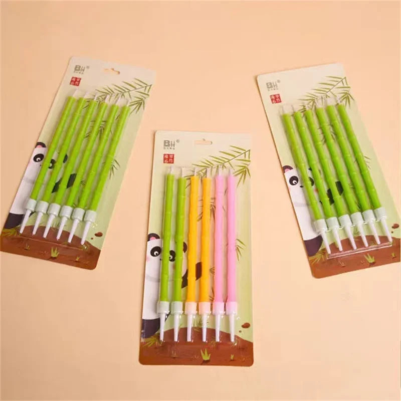 6pcsGreen Birthday Candle Child Halloween Sparkles Funny Candle Funny Girl Cake Decoration Party Supplies Wedding Candles