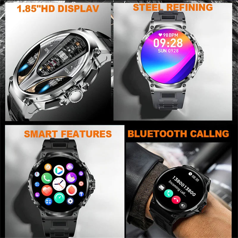 Smart Watch for Men | 1.85-Inch Ultra HD AMOLED Display | GPS Tracker & Fitness Monitor | Bluetooth Calling | 2024 New Model - Premium smartwatch from Lizard Vigilante - Just $64.99! Shop now at Lizard Vigilante