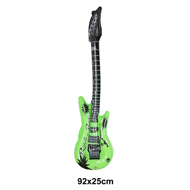 35inch Inflatable Guitar Inflatable Rock 'N Roll Electric Guitar for 80s 90s Themed Party Adults Kids Music Birthday Party - Lizard Vigilante