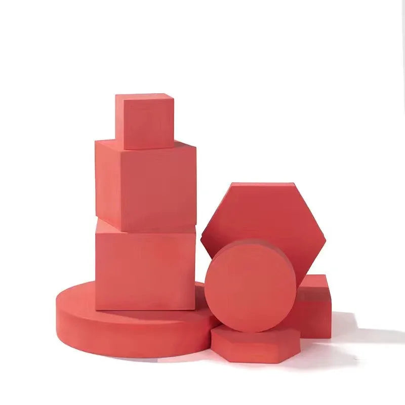 8pcs Hard Foam Shapes Makeup Tools Studio Shooting Props Geometric Cube Cosmetics For Lipstick Craft Photography Props