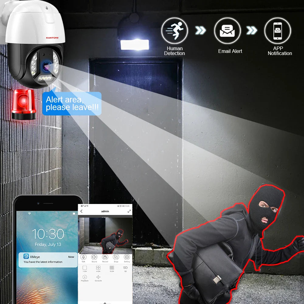 XMEYE 16CH POE NVR Kit 4K PTZ Security Camera System 8MP Ai Face Detect Two Way Audio Waterproof Colorfull Night Vision Camera