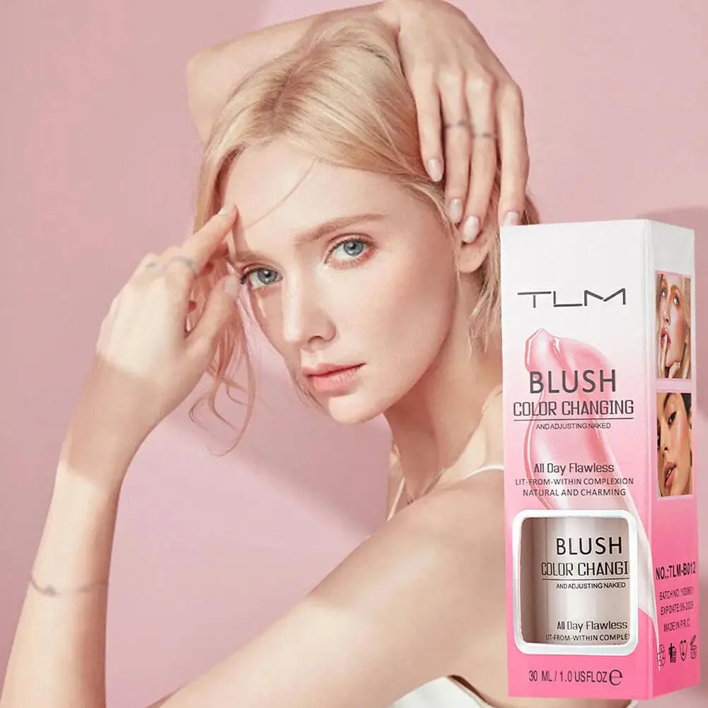 Warming Blush Liquid Foundation Temperature Color Changing Foundation, Naturally Blends Moisturizing Foundation Base Makeup 30ml