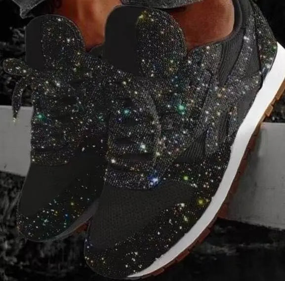 Women's Trendy Glitter Sneakers – Chunky Platform Vulcanized Shoes with Height-Boosting Soles & Breathable Mesh for Running, Casual Wear, & Sparkling Style - Premium shoes from Lizard Vigilante - Just $48.88! Shop now at Lizard Vigilante