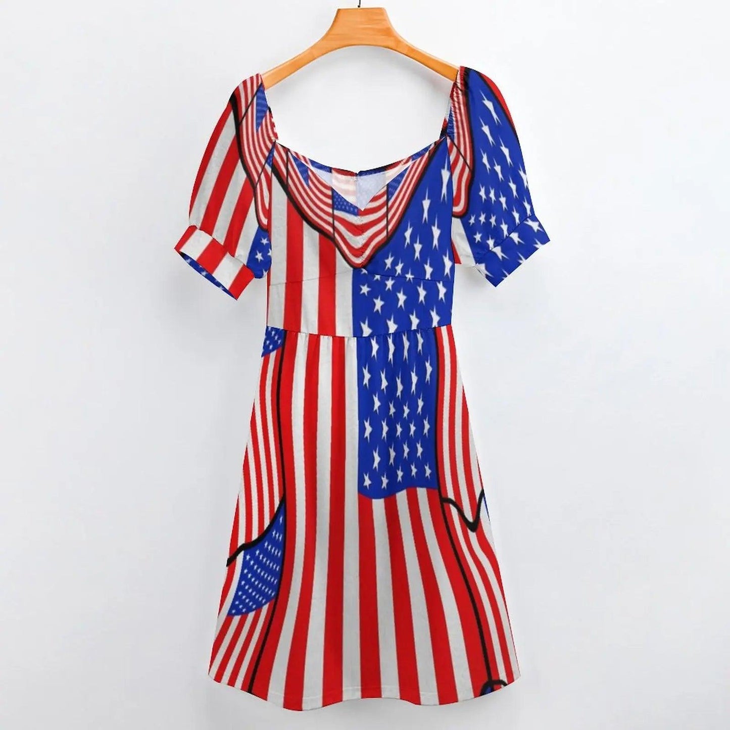 Soft American Flag Dress Sexy V Neck Celebrate USA Red White Blue Festival Dresses Basic Casual Dress Print Oversize Vestido - Premium dresses from Lizard Vigilante - Just $30.99! Shop now at Lizard Vigilante