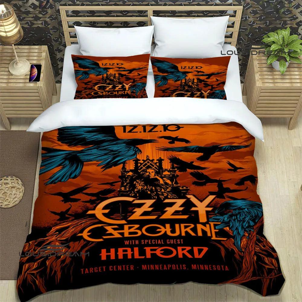 Dive into Ozzy's Dreamworld: A Retro Bedding Symphony for Headbanging Sleep - Premium bedding from Lizard Vigilante - Just $57.99! Shop now at Lizard Vigilante