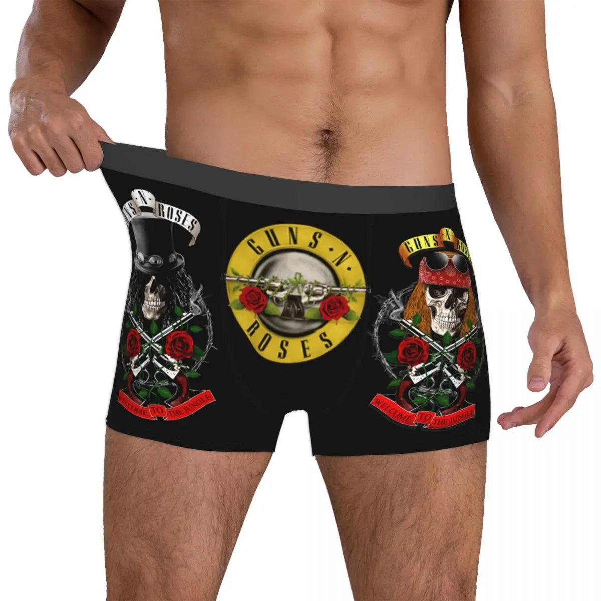 Guns N' Roses Slash Boxers for Men – Ultra Soft Rock Band Underwear, Boxer Briefs, Gifts for Fans - Premium T-Shirt from Lizard Vigilante - Just $22.99! Shop now at Lizard Vigilante