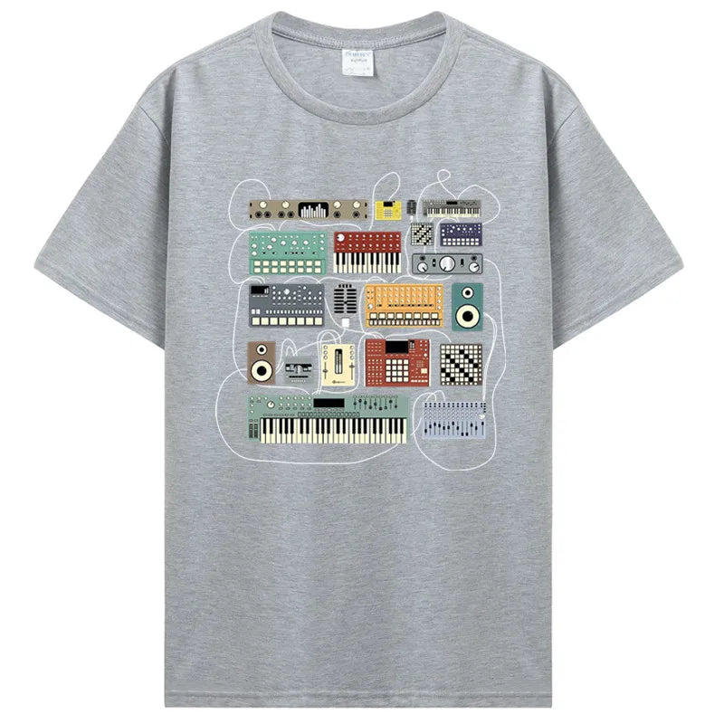 Electronic Musician Synthesizer And Drum Machine Dj Fire Sale T Shirt Men Women Cotton Streetwear - Lizard Vigilante