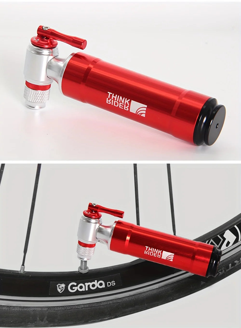 ThinkRider ThunderShot CO₂ Mini Pump — Aluminum Presta/Schrader Bike Tire Inflator For Road, MTB & Gravel