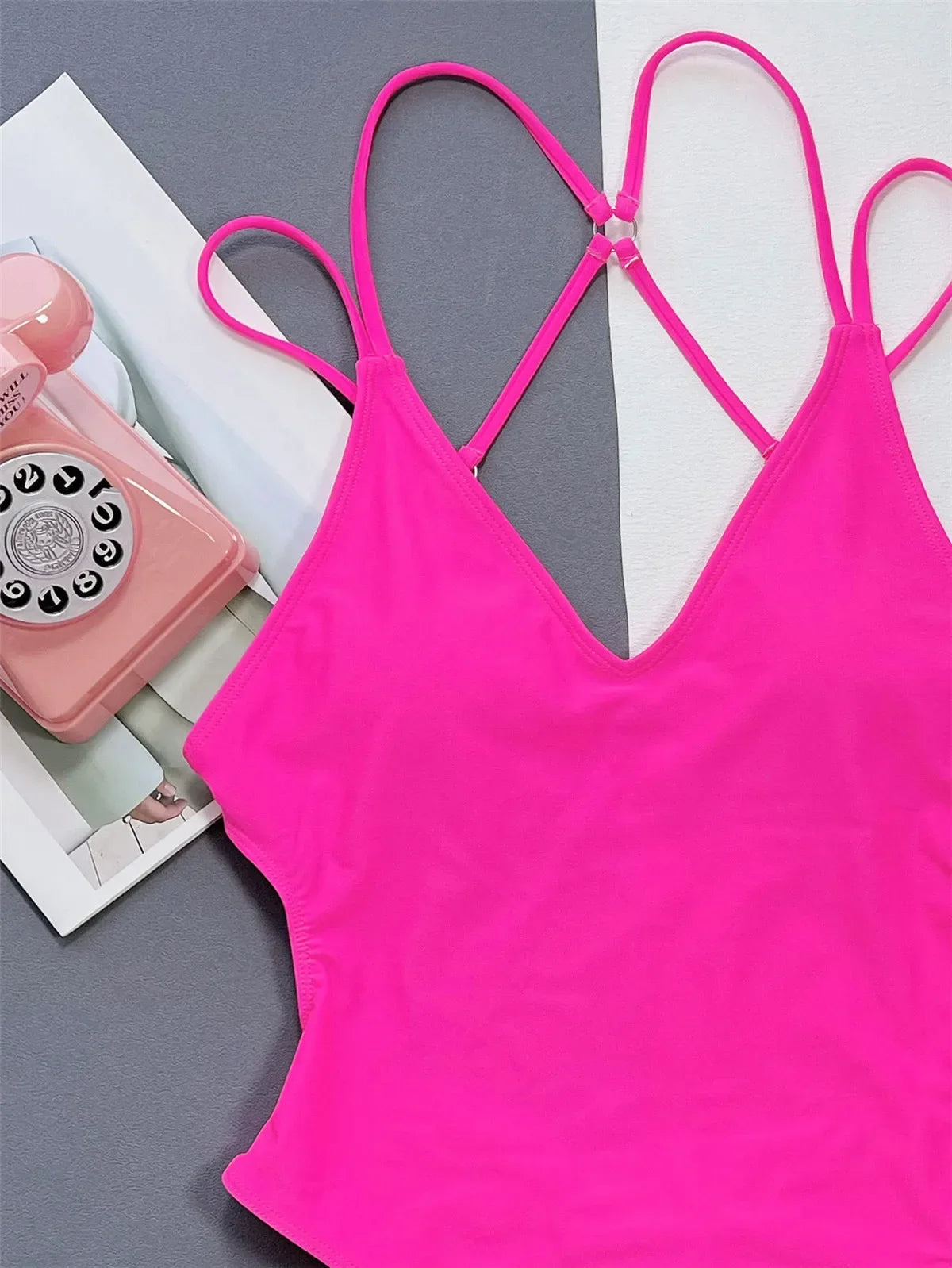 “DEEP RIFF BACKCRASH” Cross-String One-Piece – Blue Static 2025 Tour Edition - Premium bikini from dsers - Just $26.99! Shop now at Lizard Vigilante