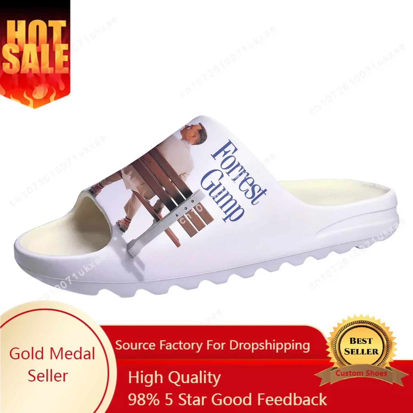 Forrest Gump Movie Tom Hanks Soft Sole Sllipers Home Clogs Step On Water Shoes Mens Womens Teenager Step in Sandals - Premium slippers from Lizard Vigilante - Just $39.99! Shop now at Lizard Vigilante