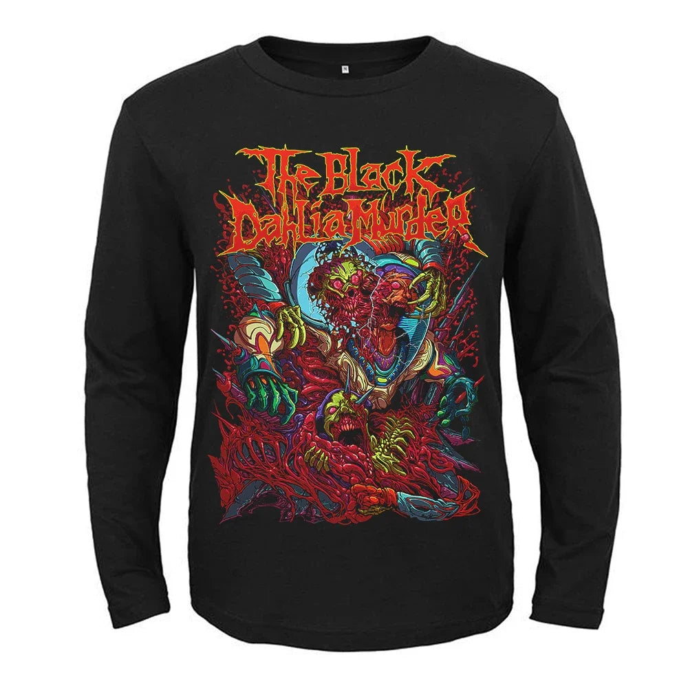 THE BLACK DAHLIA MURDER  Melodic Death Metal  Skull Print T-shirt Mens Cotton Tee-shirt Harajuku Streetwear Oversized T Shirts - Premium long sleeve tee from Lizard Vigilante - Just $27.99! Shop now at Lizard Vigilante