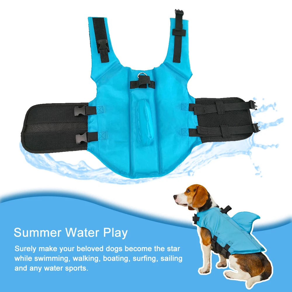 Shark Dog Life Jacket Enhanced Buoyancy Small Dogs Swimming Clothes Safety Vest with Handle - Premium dog supplies from Lizard Vigilante - Just $19.99! Shop now at Lizard Vigilante