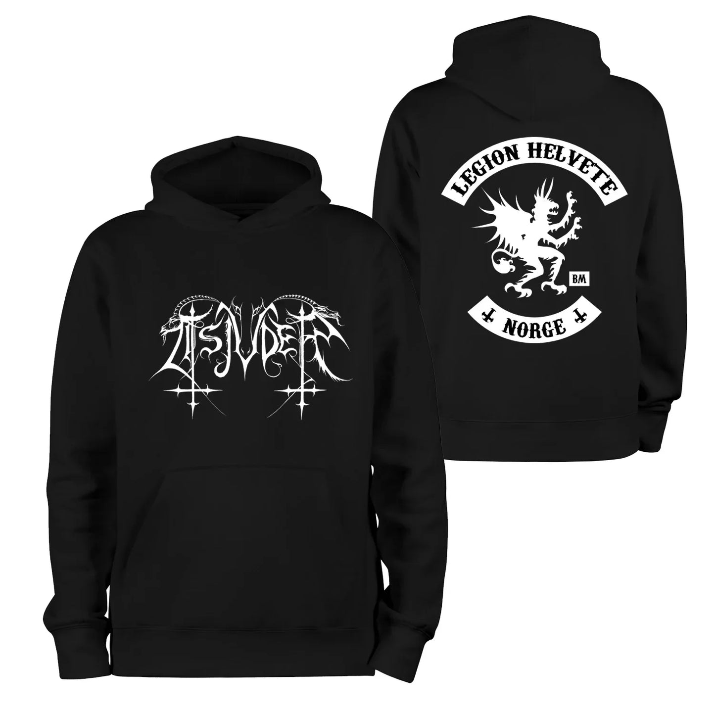 Legion of Helvete: Black Metal Music 'Norge' Hoodie – 100% Cotton, Heavy-Duty Streetwear for the Metal Enthusiast - Premium hoodie from Lizard Vigilante - Just $46.66! Shop now at Lizard Vigilante