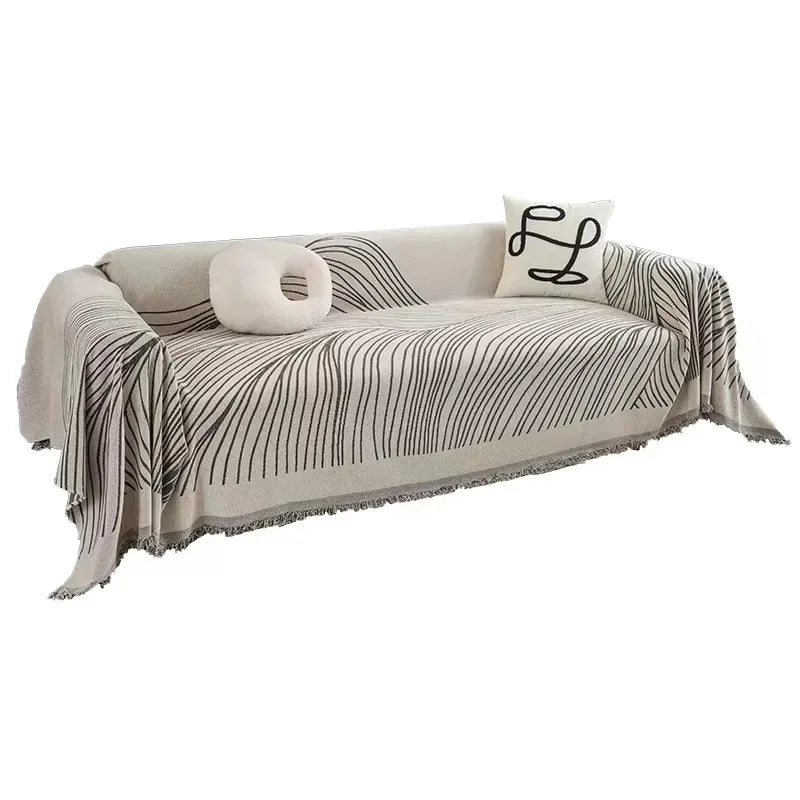 Nordic Throw Blanket – Heavy Stitch Geometric Sofa Tapestry for Home, Camp, and Chaos Nights