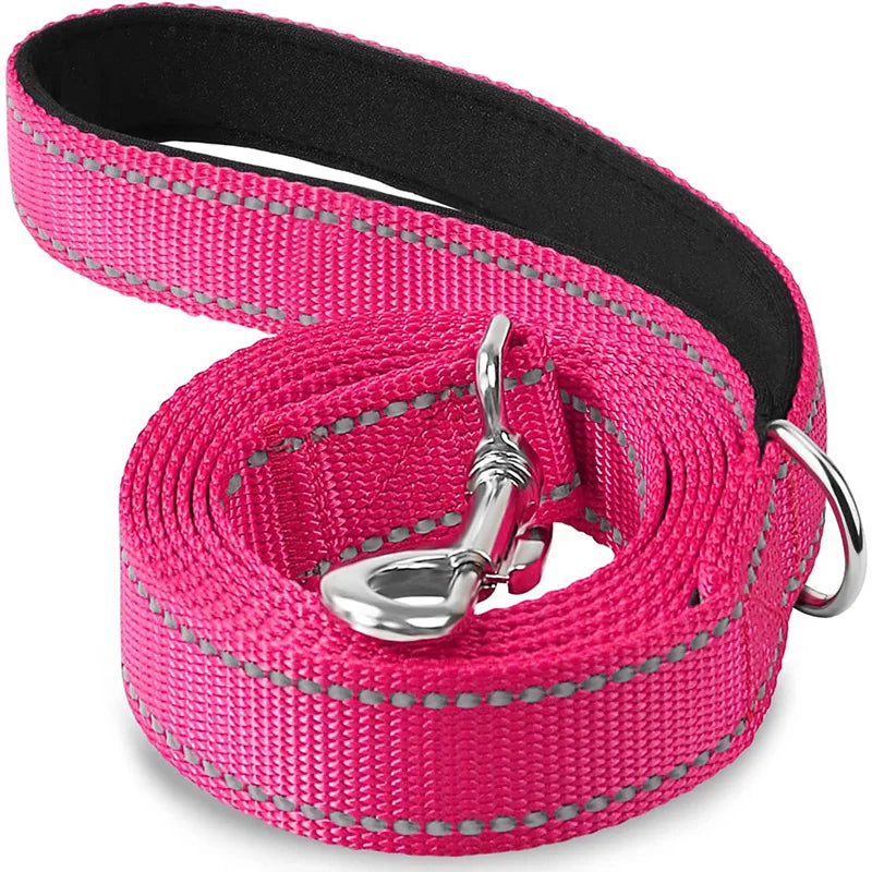 1.2/1.5/1.8M/Night Reflective Pet Towing Rope Collar Nylon Reinforcement Rope Walking Dog Towing Rope Collar Strap Dog Rope