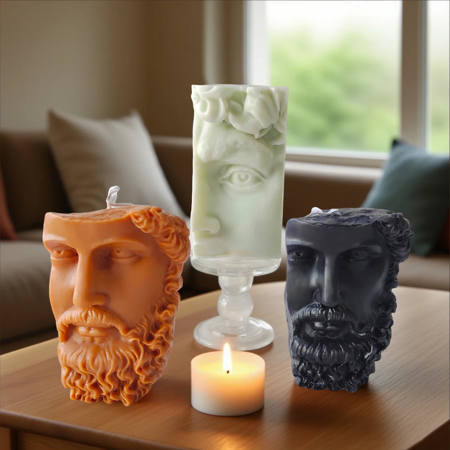 Abstract Imitation Jesus David Sculpture Mold Modern Square Plaster Mold Candle Silicone Aromatherapy Resin Plaster Mold