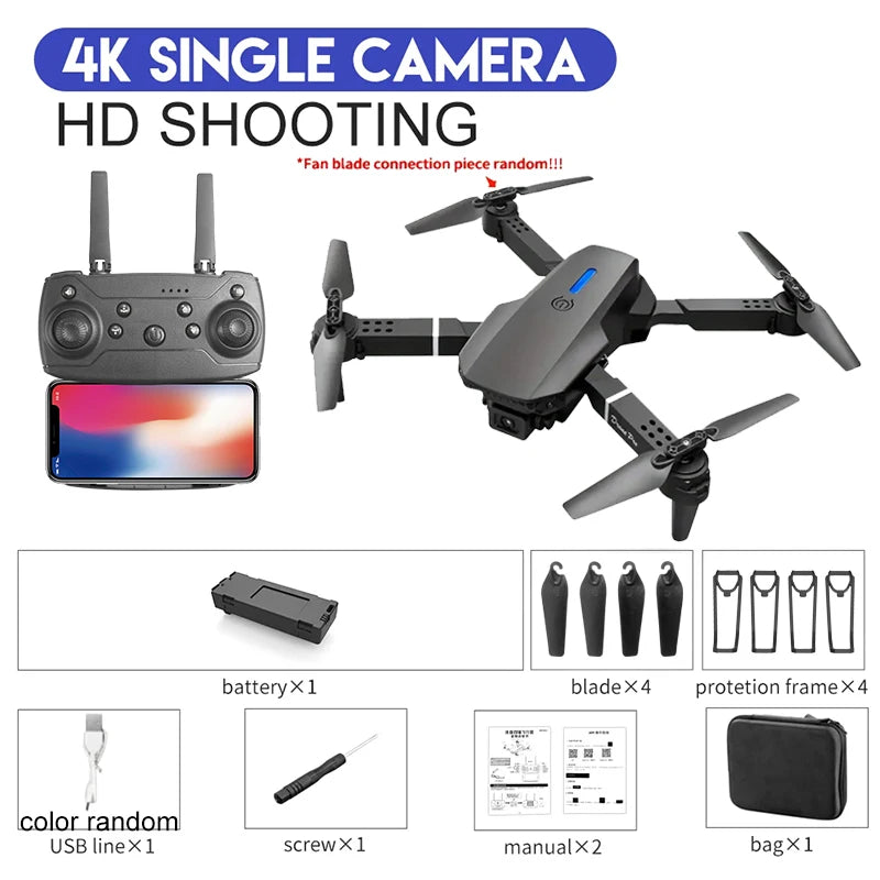 2024 E88Pro 4K HD RC Drone – Foldable Quadcopter with 1080P Wide-Angle Dual Camera, WIFI FPV, Altitude Hold, Trajectory Flight, Gift for Kids & Adults - Premium drones from dsers - Just $38.88! Shop now at Lizard Vigilante