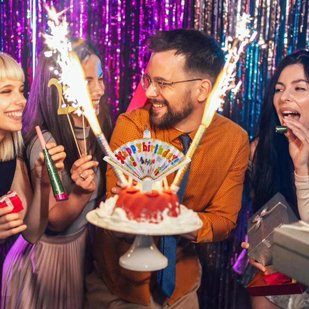 Happy Birthday Candle Fan-Shaped Birthday Candle Supplies Birthday Cake Candle Decor Funny Candles for Decorating Birthday Theme