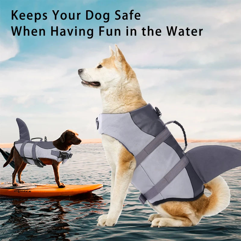 Dog Life Jacket Ripstop Shark Vests Shape Dog Lifesaver With Rescue Handle Pet Safety Swimsuit For Swimming Pool Beach Boating - Premium  from Lizard Vigilante - Just $21.99! Shop now at Lizard Vigilante