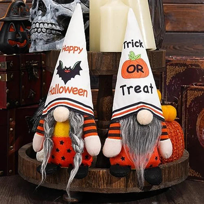 New Halloween Decorations Halloween Gnomes - Handmade Gnomes Plush Decor With Bat Pumpkin, Home Dinning Table Gnome Ornament