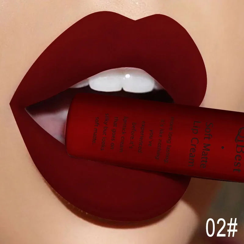 Matte Liquid Lipstick Waterproof Long Lasting Sexy Velvet Lip Gloss Nude Pigment Red Black Women Beauty Makeup Cosmetics