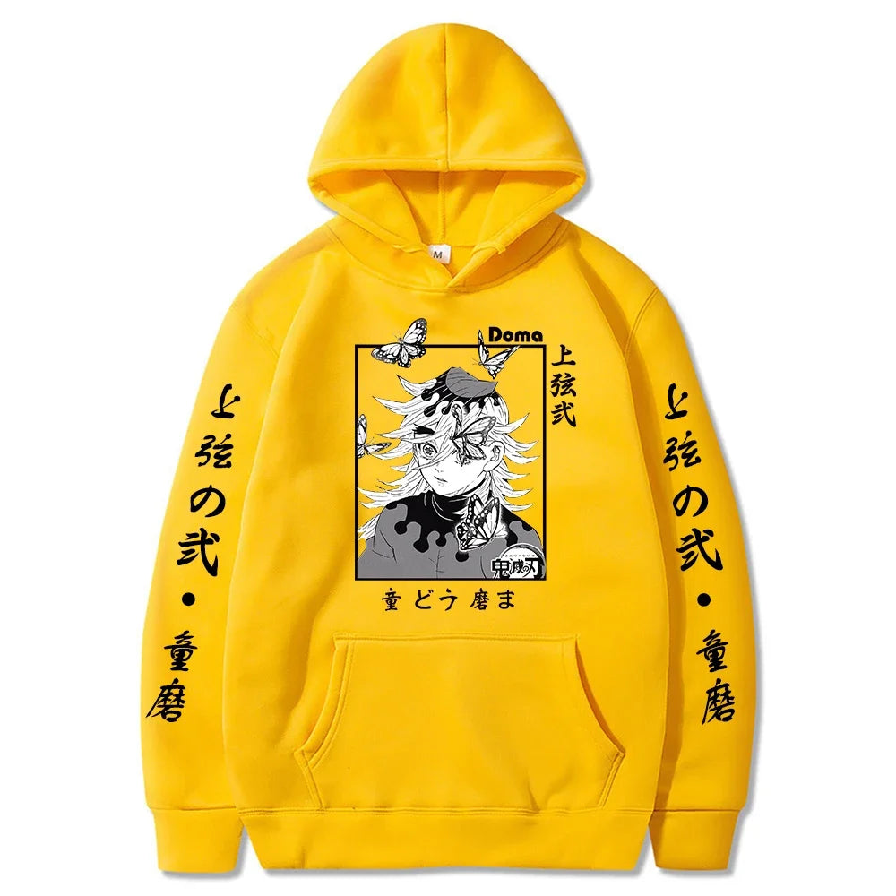 Demon Slayer Douma Fleece Hoodie – Bold Anime Harajuku Streetwear for Men & Women – Vibrant Autumn Warm Pullover Fashion - Premium Hoodie from Lizard Vigilante - Just $48.88! Shop now at Lizard Vigilante