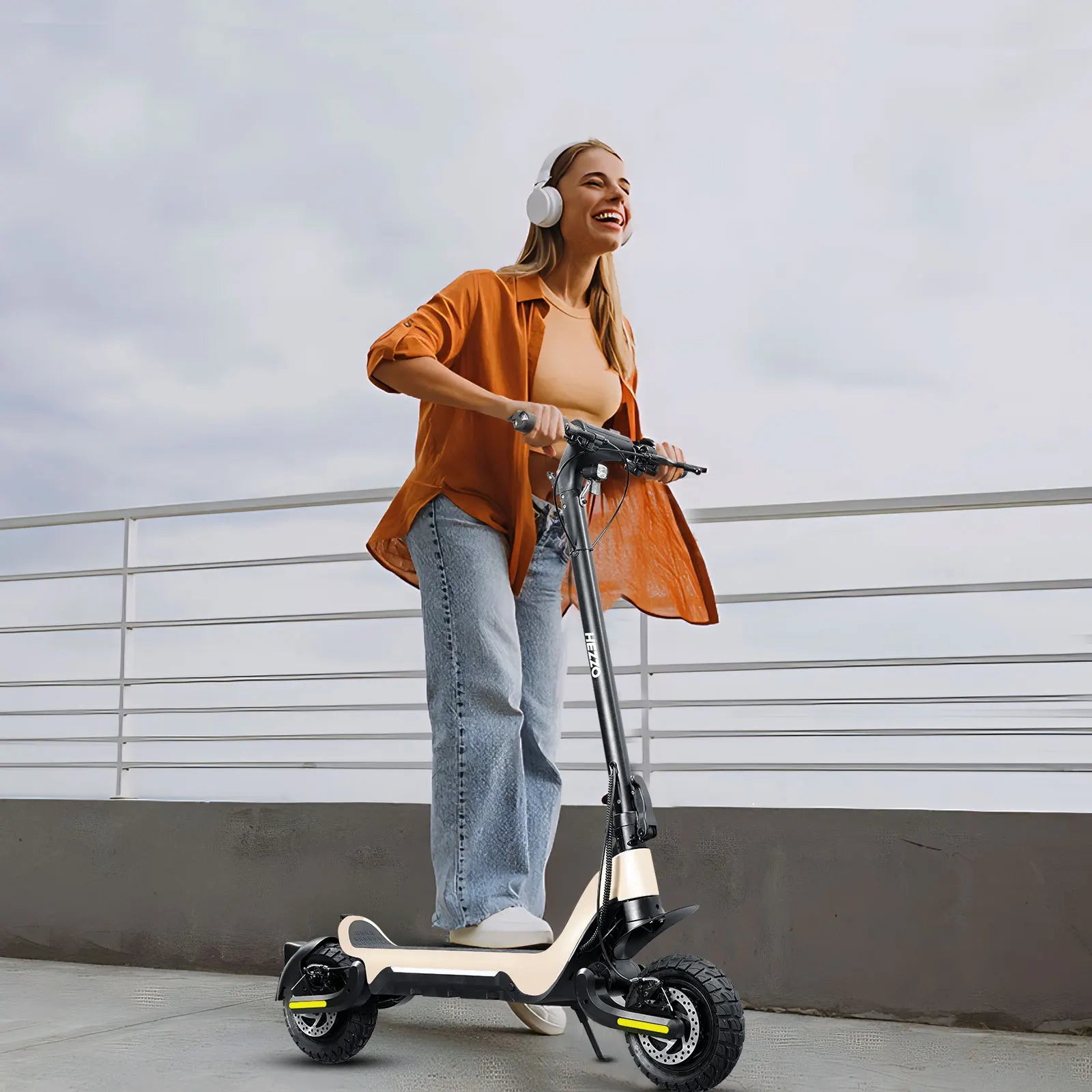 HEZZO Electric Scooter 18Ah 48V 1600W Powerful Dual Motors City Off Road F5 Escooter Oil Brake 28Mph 37 Miles Range US Warehouse - Premium  from Lizard Vigilante - Just $1179.99! Shop now at Lizard Vigilante