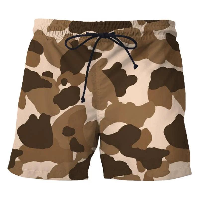 Camouflage 3D Printed Short Pants Men's Outdoor Sports Board Shorts Unisex Fashion Casual Swimming Shorts Beach Trunks Clothing - Lizard Vigilante