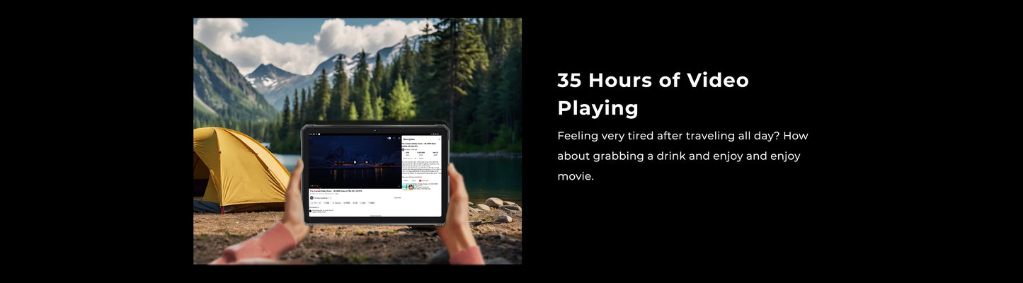 HOTWAV R9 Pro Rugged Tablet 11'' FHD+ 2K Display 20080mAh Massive Battery Pad Android 14 6GB 256GB Camera Global 4G Tablet PC