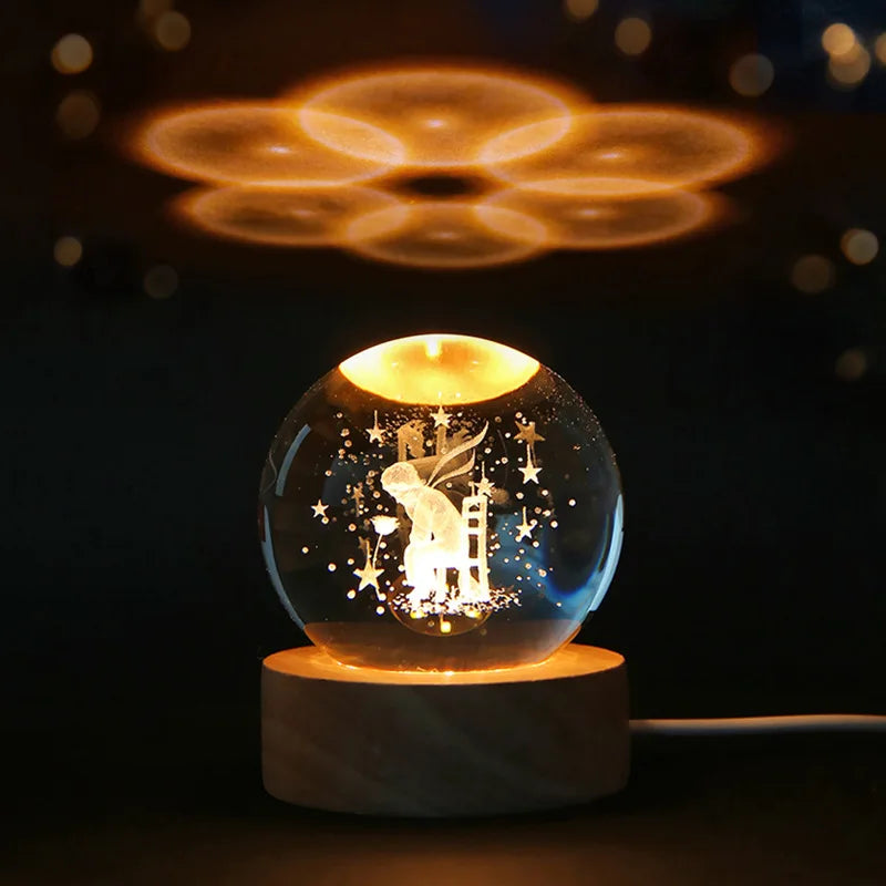 3D Crystal Planet Night Light – Laser Engraved Solar System Globe, 6cm Astronomy Crystal Ball for Home Decor & Unique Birthday Gift - Premium night light from Lizard Vigilante - Just $19.99! Shop now at Lizard Vigilante