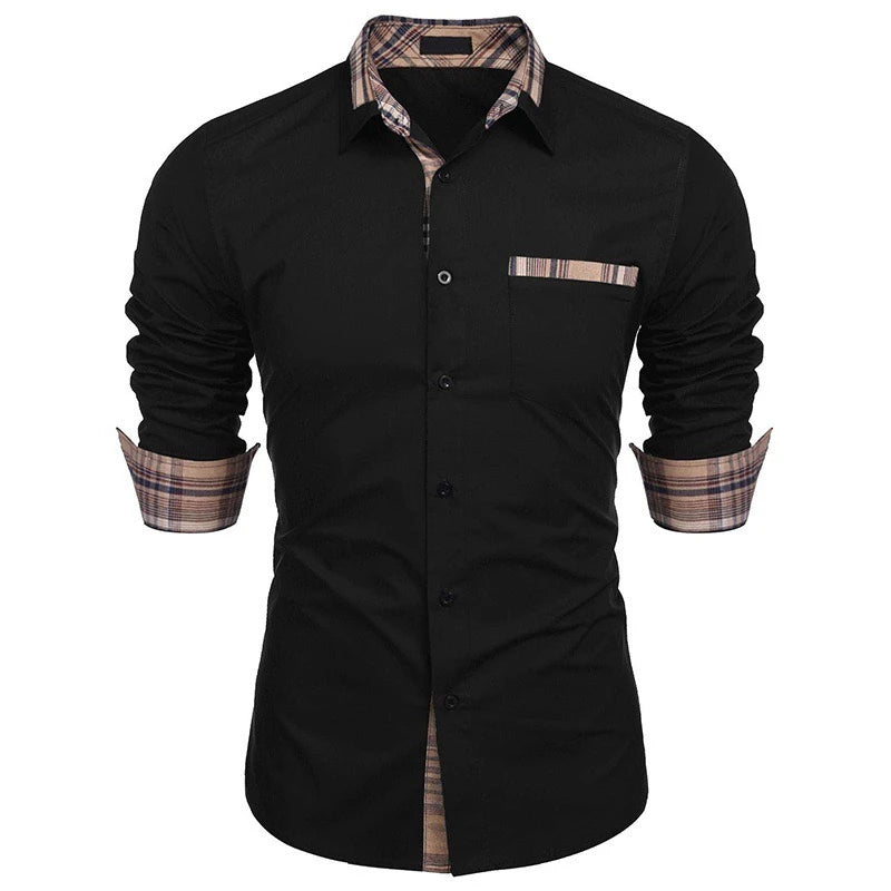 Men’s Long-Sleeved Business Shirt | XS-6XL | Soft Fabric | Loose Fit Office Wear - Premium shirt from Lizard Vigilante - Just $23.88! Shop now at Lizard Vigilante