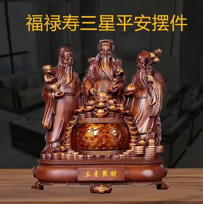 Fortune three-star Feng Shui statue Fu Lu Shou home decoration living room decoration business gifts