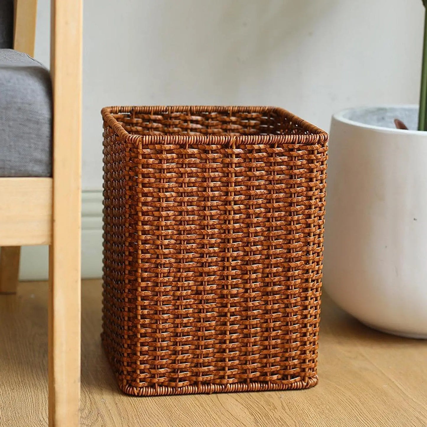 Trash Can Open Top Garbage Can Recycling Bin Dustbin Space Saving Wastebasket Waste Basket for Laundry Office Home Bathroom