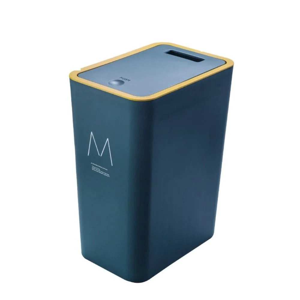 15/10L Bathroom Kitchen Trash Can with Lid Press-type Waste Bins Living Room Toilet Nordic Rectangular Garbage Bin Wastebaskets
