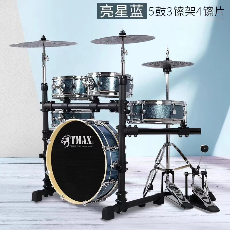 Portable 5-Drum & 3-Cymbal Set – Mute Stainless Steel Practice Kit for Adults & Children - Premium drum set from Lizard Vigilante - Just $899.99! Shop now at Lizard Vigilante