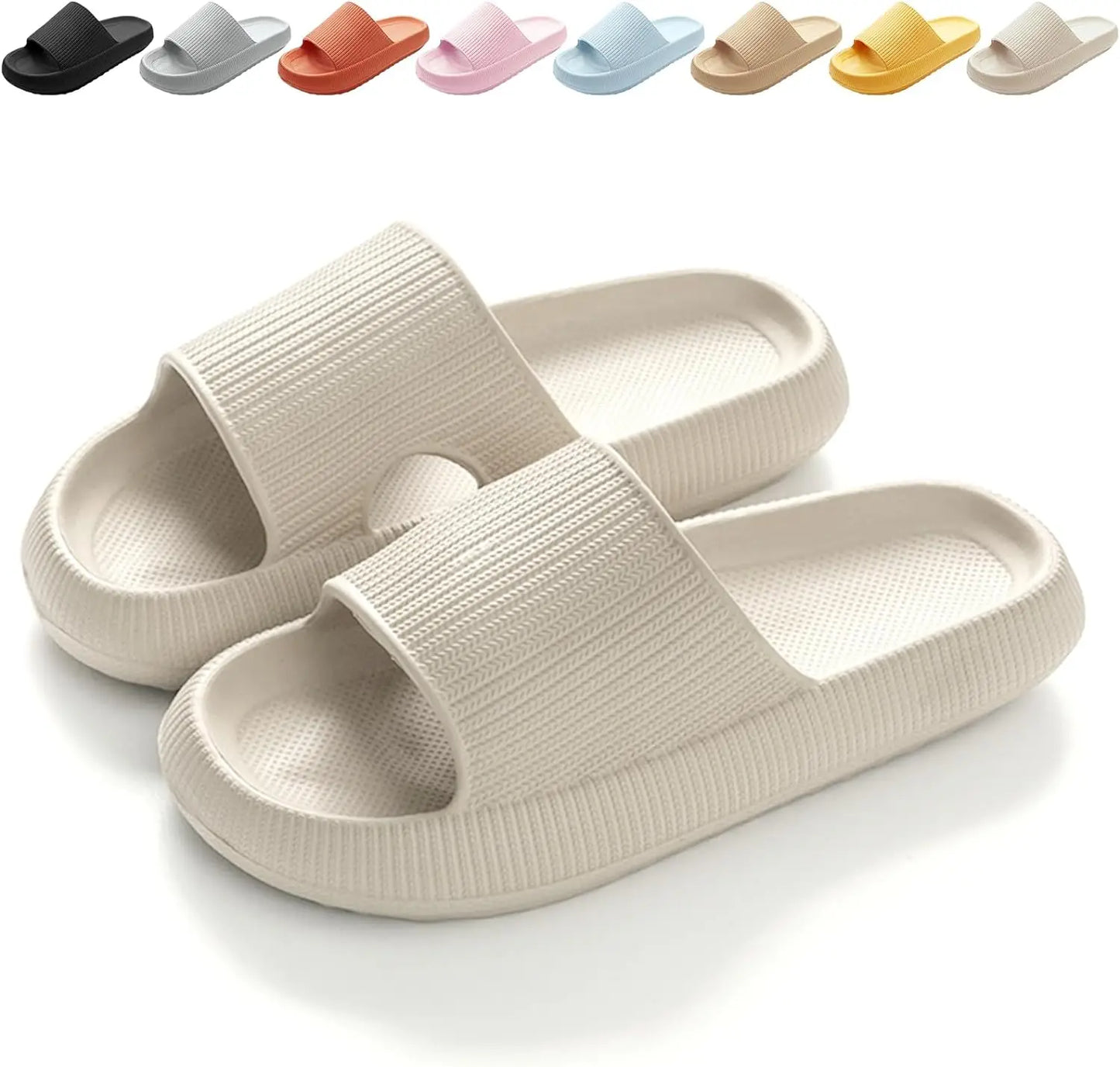 SROTER Cloud Sliders Non-Slip Soft Flip Flops for Men and Women – Thick Sole Shower Bathroom Slippers - Premium slippers from Lizard Vigilante - Just $29.88! Shop now at Lizard Vigilante