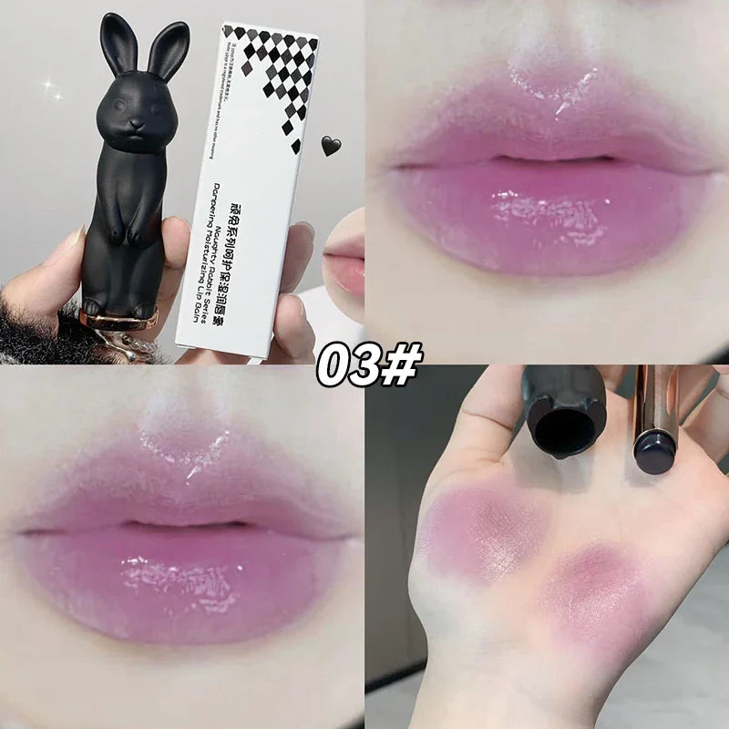 Lip Balm Cute Rabbit Moisturizing Lipstick  Color Changing Moisturizing and Anti Cracking Lipstick Four-Color Rabbit Cosmetics