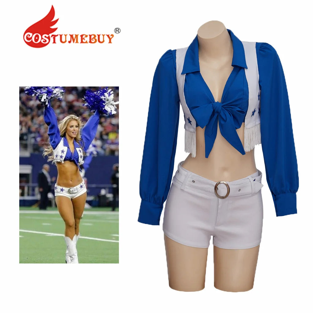 Women's Blue Star Cheerleader Costume For Role-Playing Cowgirls Plus Sizes - Premium Cosplay Costumes from Lizard Vigilante - Just $52.88! Shop now at Lizard Vigilante