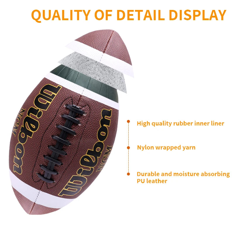 Official PU Leather Wilson American Football Balls Adult Kids 1PC High Quality Sports Size 3 6 9 Grip - Premium football from Lizard Vigilante - Just $22.99! Shop now at Lizard Vigilante