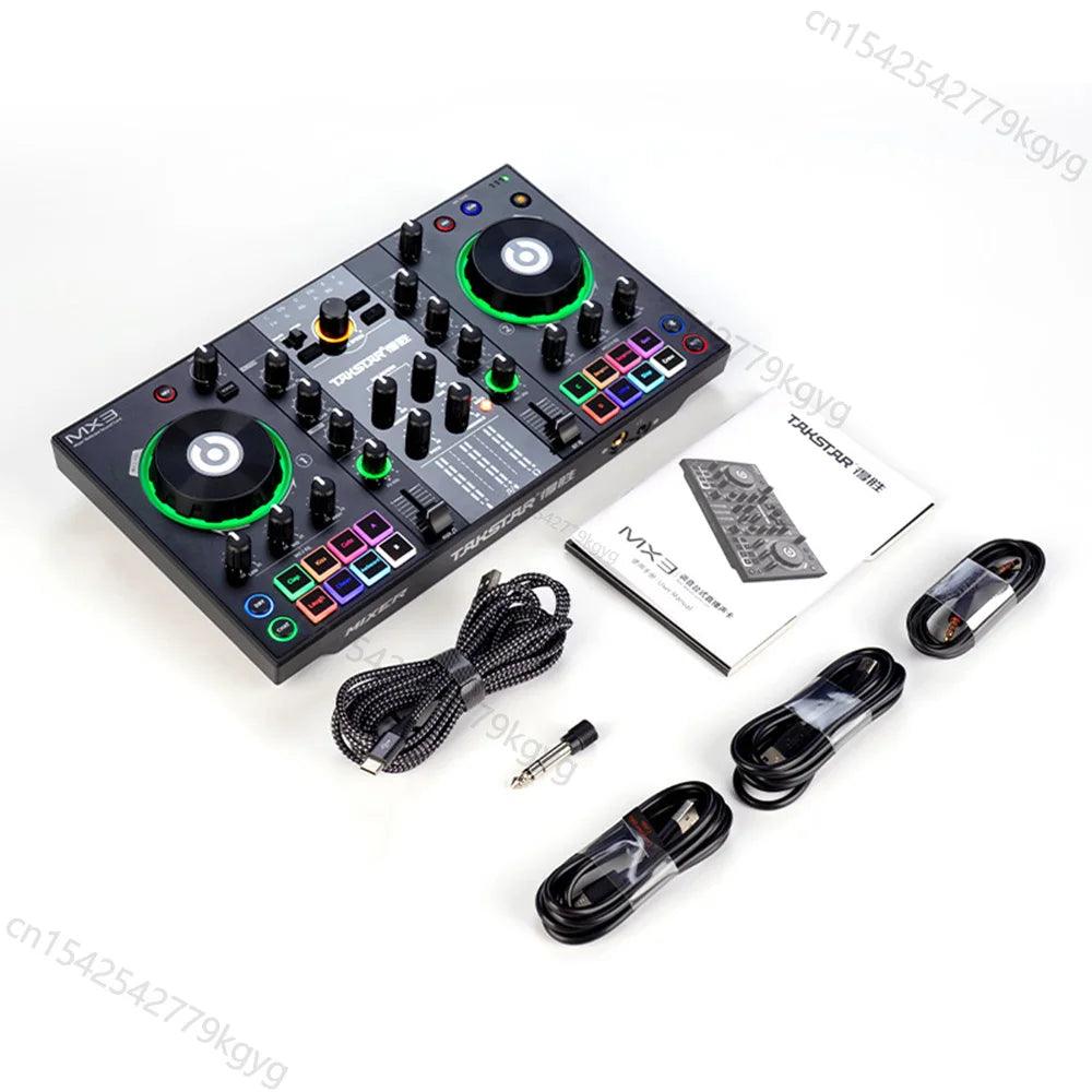 Takstar MX3 Mixer Webcast Sound Card Mixing Console Podcast Studio For Karaoke Webcast Recording Live Streaming Guitar Keys PC - Lizard Vigilante