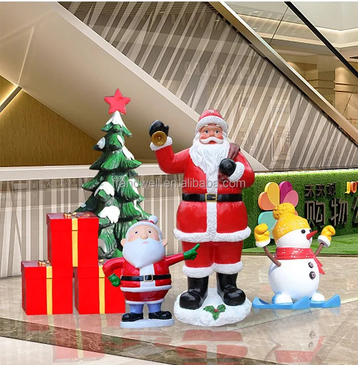 Outdoor Christmas Tree Decoration Life Size Christmas Statue For Sale