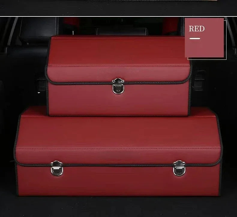 Car Trunk Organizer Organizers And Storage Suv Faux Leather Foldable Trunk Multi-Compartment Adjustable Auto Grocery Storage Box - Premium  from Lizard Vigilante - Just $11.99! Shop now at Lizard Vigilante