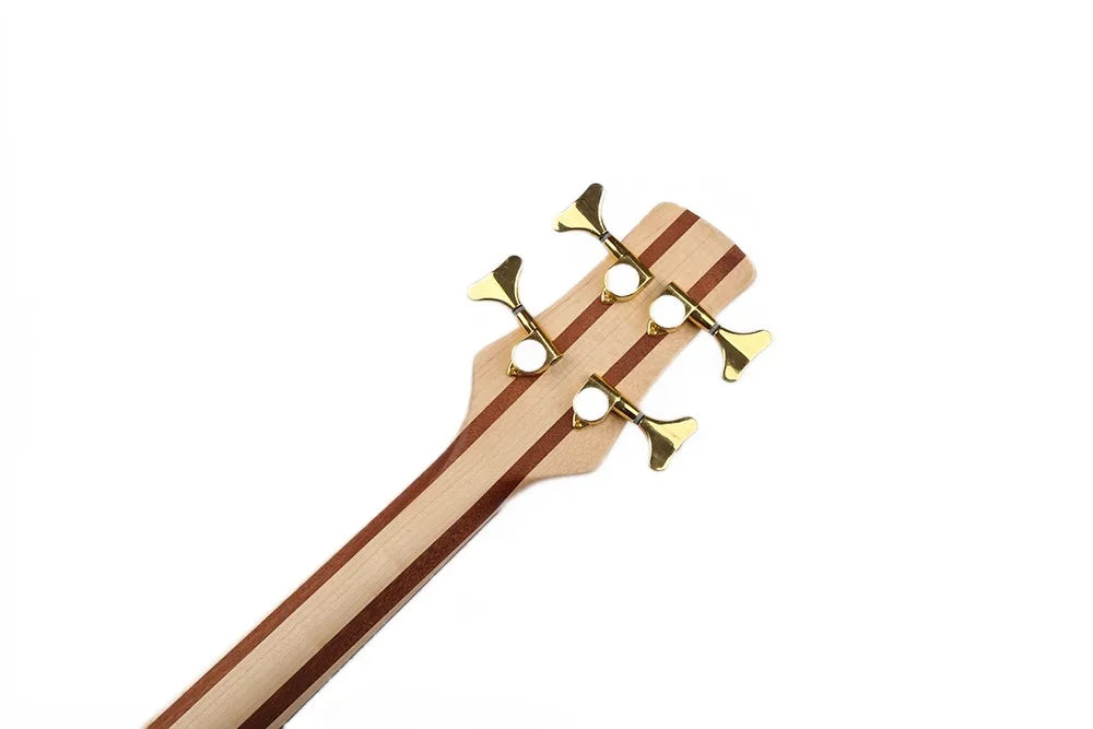 GECKO GB-405N 4-String Electric Bass Guitar - Neck-Thru-Body Construction with Jazz Pickups, Maple Neck & Sapele Fingerboard - Natural Satin Finish | Perfect for Beginners & Professionals - Premium bass guitar from Lizard Vigilante - Just $777.79! Shop now at Lizard Vigilante