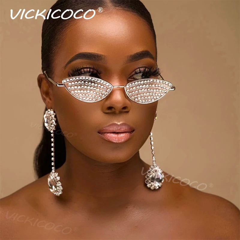 Small Frame Cat Eye Diamond Sunglasses Women Luxury Brand Designer Rhinestone Sun Glasses Sexy Women Eyeglasses oculos de sol - Premium  from Lizard Vigilante - Just $13.99! Shop now at Lizard Vigilante