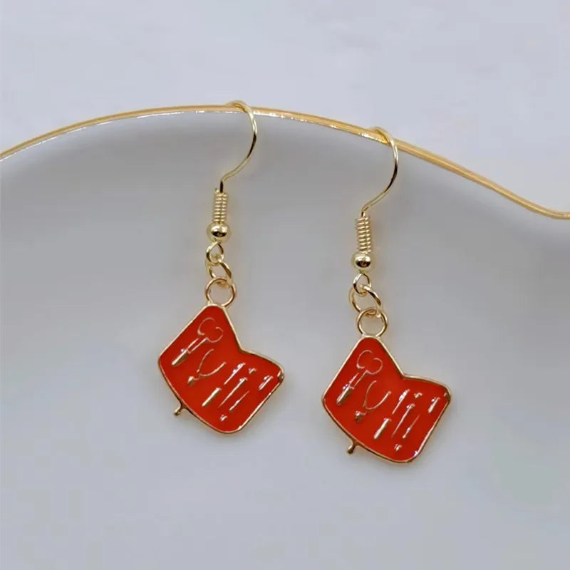 Creative nail salon art nail polish enamel earrings ladies girls gifts