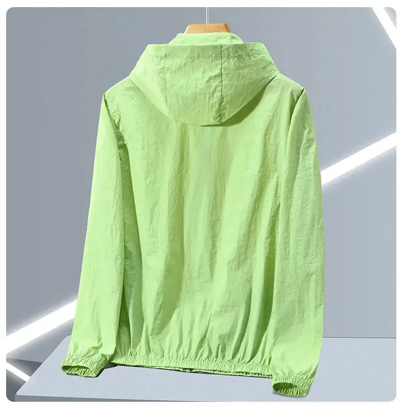 2023 Summer Men's Windbreaker Big Size Sun Protection Clothing Korean Style Ultra-thin Streetwear Zipper Hooded Jackets Man